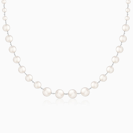 Silver White Pearl Necklace
