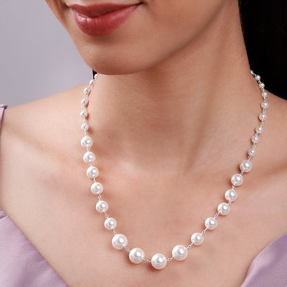 Silver White Pearl Necklace