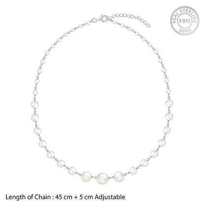 Silver White Pearl Necklace