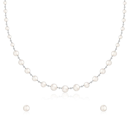 Silver White Pearl Set