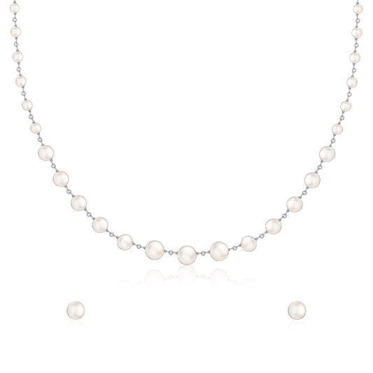 Silver White Pearl Set