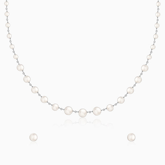Silver White Pearl Set