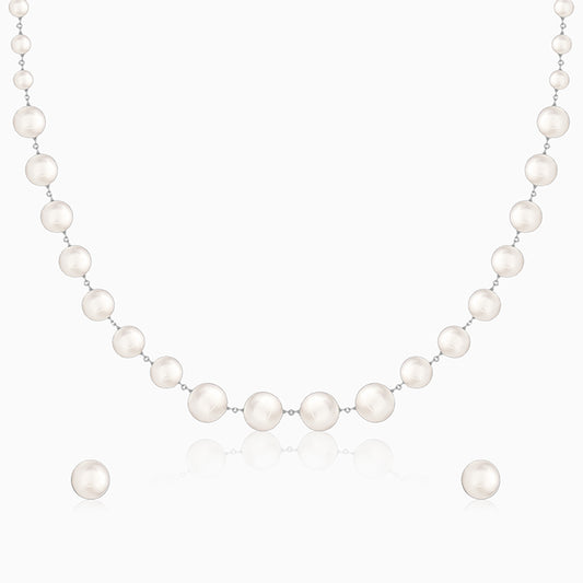Silver White Pearl Set