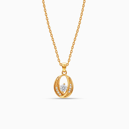 Golden Beautiful Embrace Pendant With Link Chain