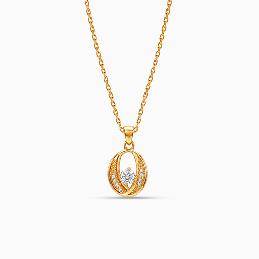 Golden Beautiful Embrace Pendant With Link Chain