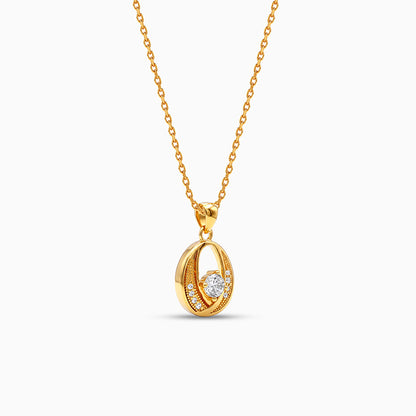 Golden Beautiful Embrace Pendant With Link Chain