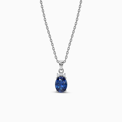 Silver Pretty Glow Pendant With Link Chain
