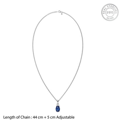 Silver Pretty Glow Pendant With Link Chain