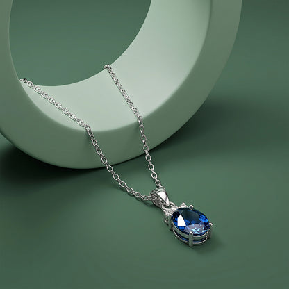 Silver Pretty Glow Pendant With Link Chain