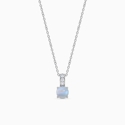 Silver Luna Gleam Pendant with Link Chain