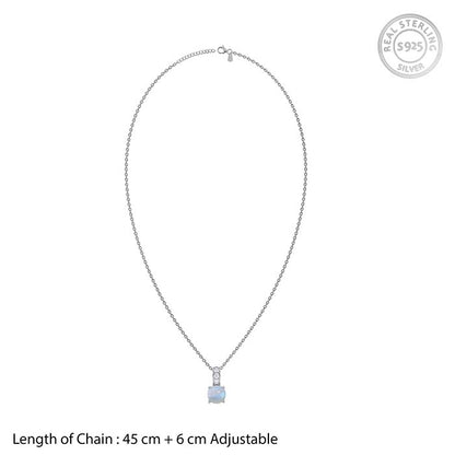 Silver Luna Gleam Pendant with Link Chain