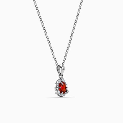 Silver Dazzling Shine Pendant With Link Chain