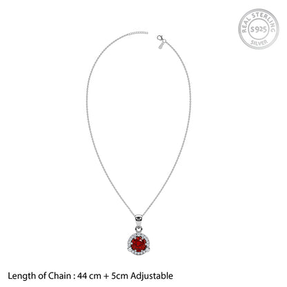 Silver Dazzling Shine Pendant With Link Chain