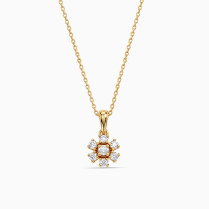 Golden Cutie Floral Pendant With Link Chain