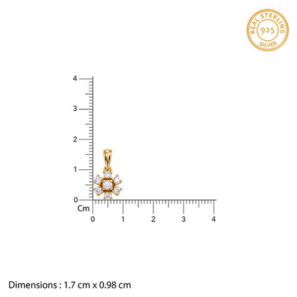 Golden Cutie Floral Pendant With Link Chain