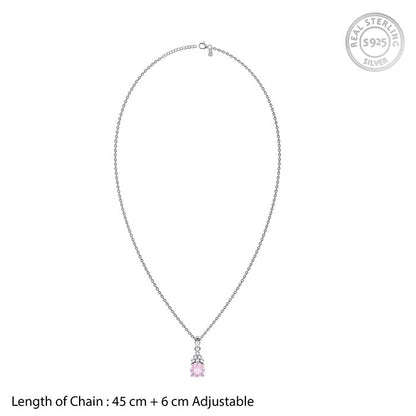 Silver Pretty Drip Pendant With Link Chain