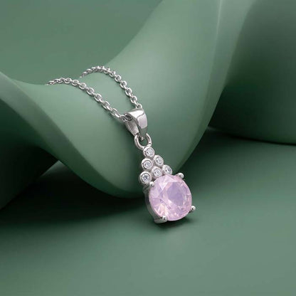 Silver Pretty Drip Pendant With Link Chain