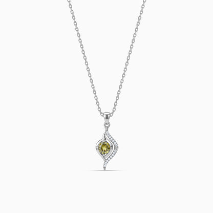 Silver Veyra Pendant With Link Chain