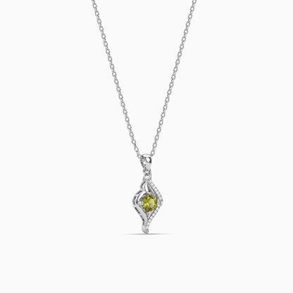 Silver Veyra Pendant With Link Chain