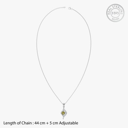 Silver Veyra Pendant With Link Chain