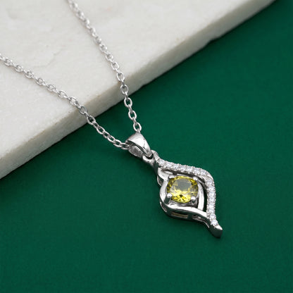 Silver Veyra Pendant With Link Chain