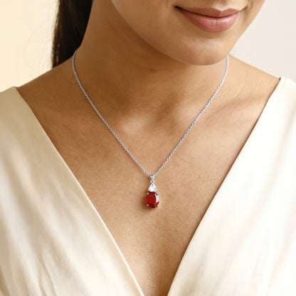 Silver Claret Pendant With Link Chain