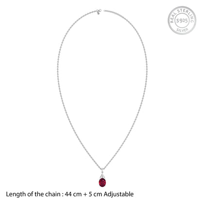 Silver Claret Pendant With Link Chain