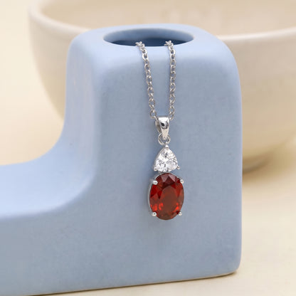 Silver Claret Pendant With Link Chain