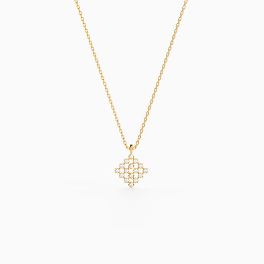 Golden Lattelle Pendant with Link Chain