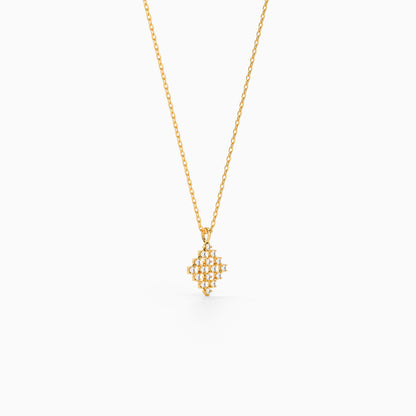 Golden Lattelle Pendant with Link Chain