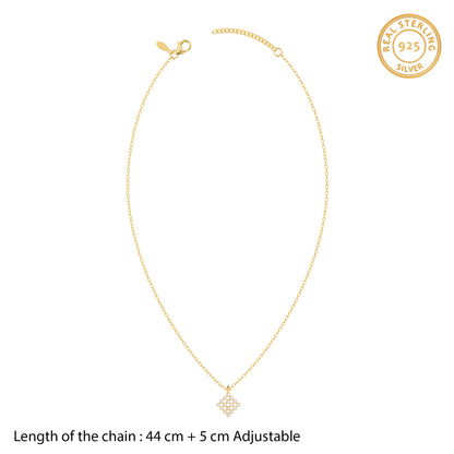 Golden Lattelle Pendant with Link Chain