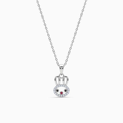 Silver Fairy Bunny Pendant With Link Chain