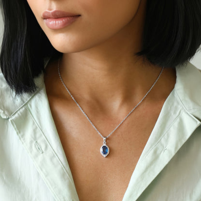 Silver Cressida Pendant with Link Chain