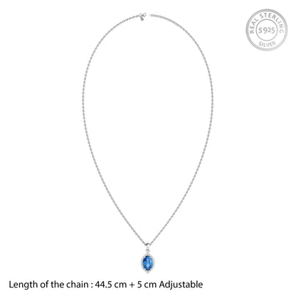 Silver Cressida Pendant with Link Chain