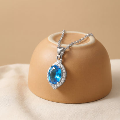 Silver Cressida Pendant with Link Chain