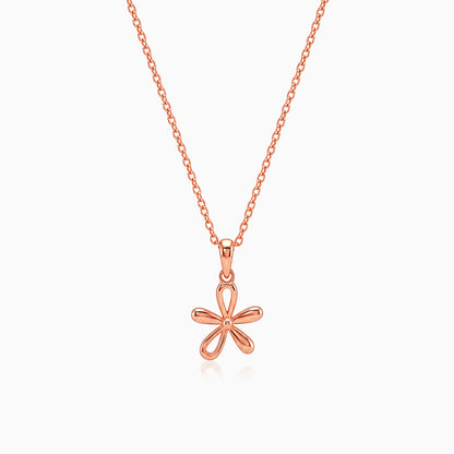 Rose Gold Fleur Bloom Pendant With Link Chain