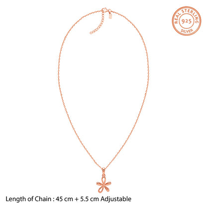 Rose Gold Fleur Bloom Pendant With Link Chain