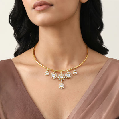 Golden Rajnigandha Choker Necklace