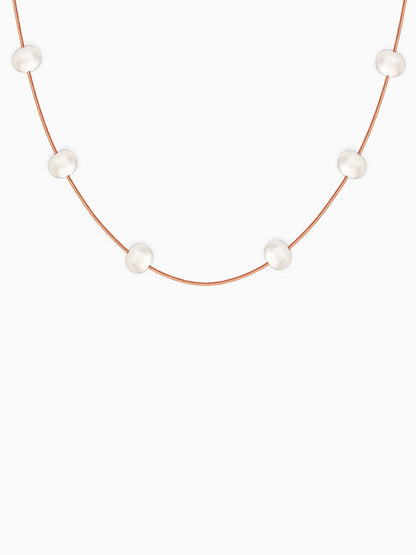 Rose Gold Splendid Pearl Necklace
