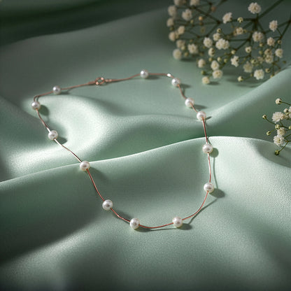 Rose Gold Splendid Pearl Necklace