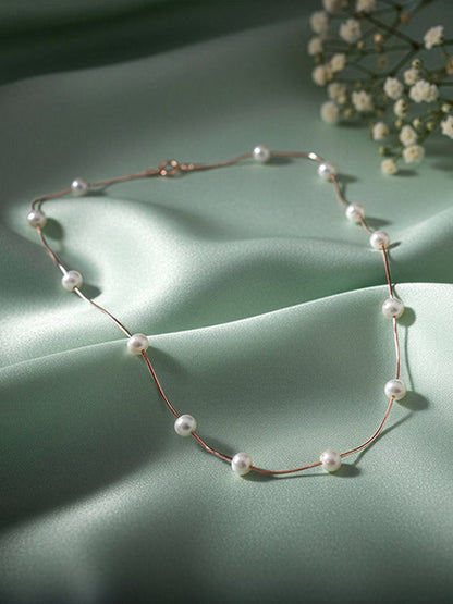 Rose Gold Splendid Pearl Necklace