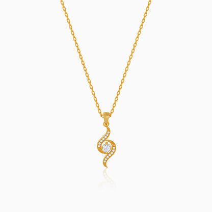 Golden Aurelia Twist Pendant With Link Chain