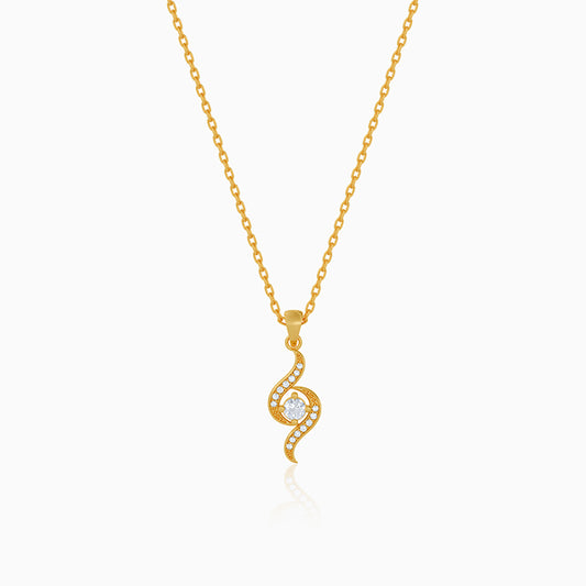 Golden Aurelia Twist Pendant With Link Chain
