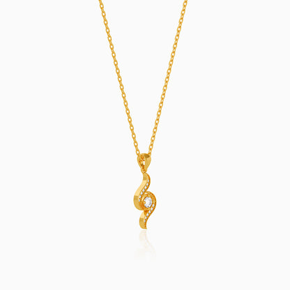Golden Aurelia Twist Pendant With Link Chain