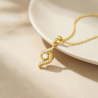 Golden Aurelia Twist Pendant With Link Chain