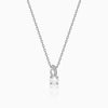 Silver Pretty Crest Pearl Pendant With Link Chain