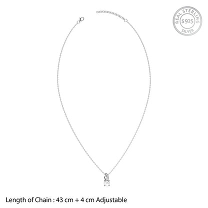 Silver Pretty Crest Pearl Pendant With Link Chain
