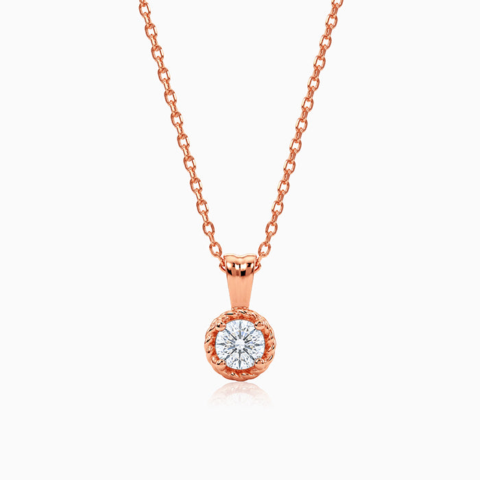 Rose Gold Aurelia Flower Pendant with Link Chain