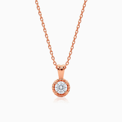 Rose Gold Aurelia Flower Pendant with Link Chain