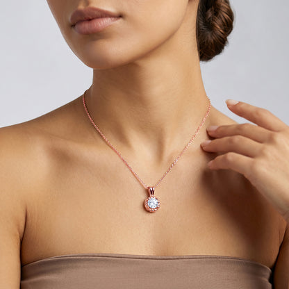 Rose Gold Aurelia Flower Pendant with Link Chain